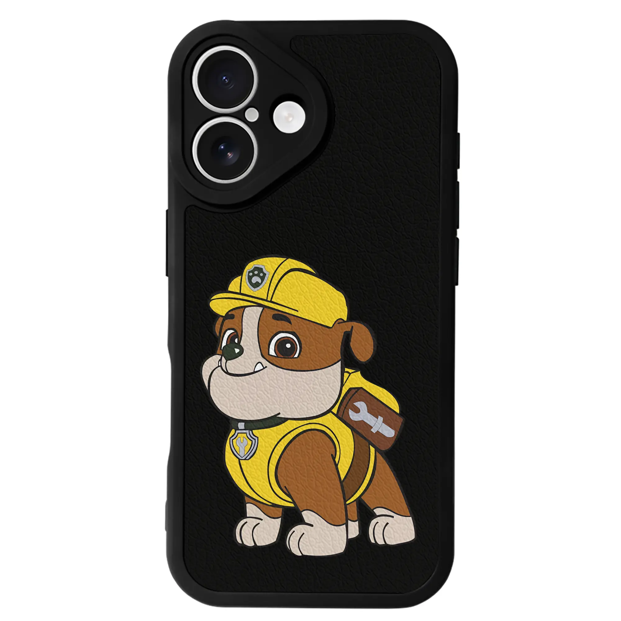 パウ・パトロール グッズ ラブル - IPhone 16シリーズ対応 ・ シリコンスマホケース ・ レザー調 ・ 高精度フィット ・ 耐衝撃 ・ ワイヤレス充電対応 ・ 精密カット